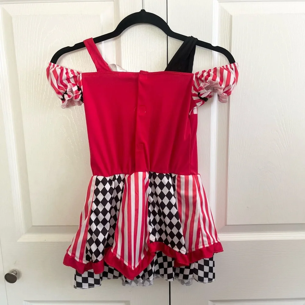 5 for $25! Red and Black Striped Clown Kids Costume